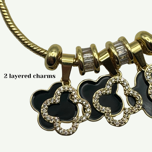 Black Clover Charm Bracelet